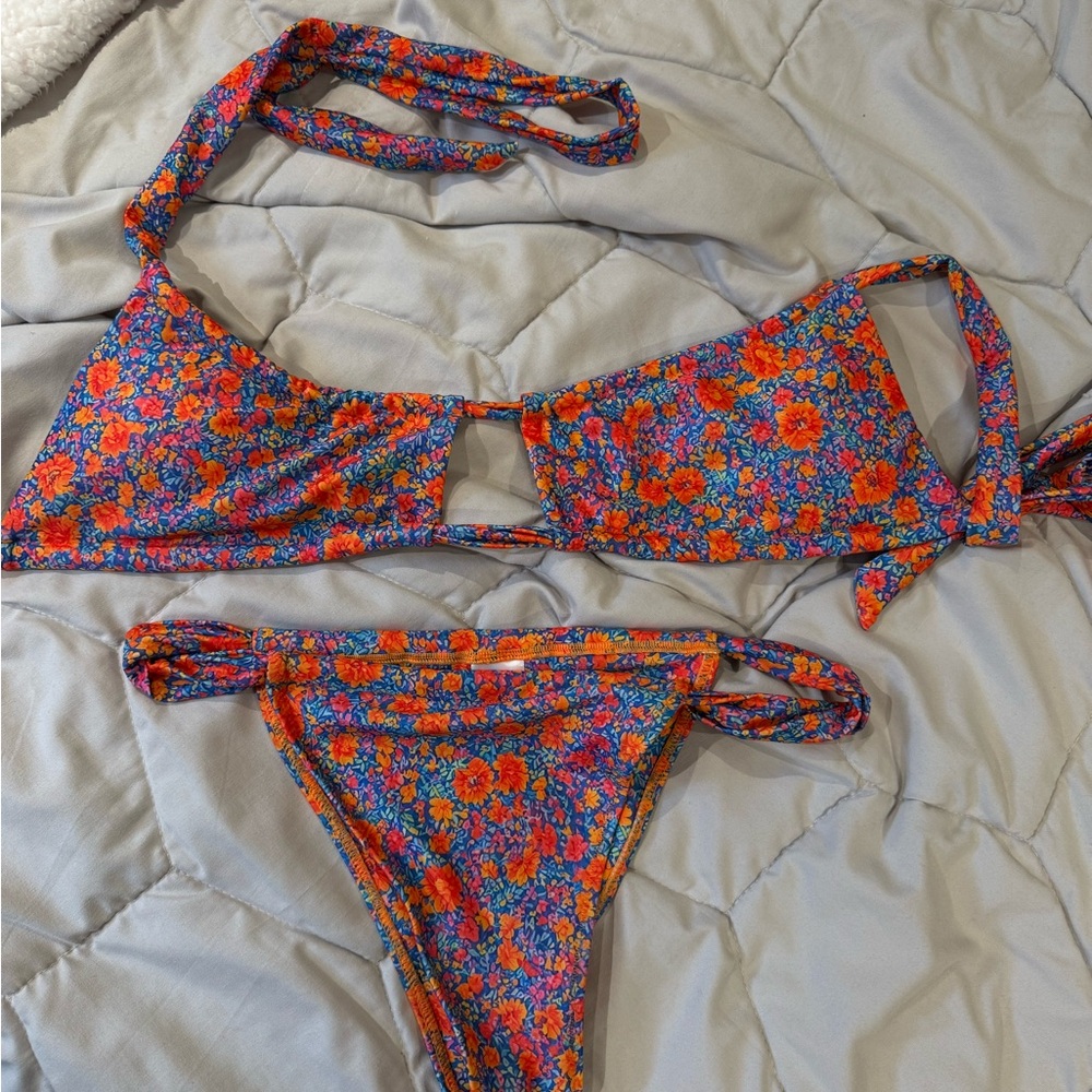 Strawberry Milk Mob Floral Bikini Set